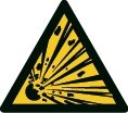Warnzeichen - explosionsgefährliche Stoffe - nicht nachleuchtend - ISO 7010 - Folie selbstklebend-0