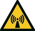 Warnzeichen - nicht ionisierende Strahlung - nicht nachleuchtend - ISO 7010 Folie selbstklebend-0
