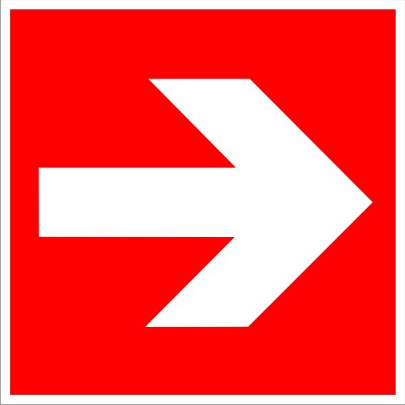 Brandschutzzeichen - Richtungsangabe - nicht nachleuchtend - BGV A8-0