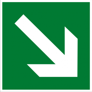 Rettungszeichen - Richtungsangabe aufwärts/abwärts - nicht nachleuchtend - BGV A8-0