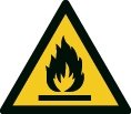 Warnzeichen - feuergefährliche Stoffe - nicht nachleuchtend - ISO 7010 - Folie selbstklebend-0