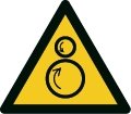 Warnzeichen - gegenläufige Rollen - nicht nachleuchtend - ISO 7010 - Folie selbstklebend-0