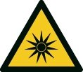 Warnzeichen - optische Strahlung - nicht nachleuchtend - ISO 7010 - Folie selbstklebend-0