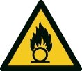 Warnzeichen - brandfördernde Stoffe - nicht nachleuchtend - ISO 7010 - Folie selbstklebend-0