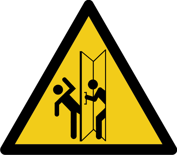 Warnzeichen - aufschlagende Tür - nicht nachleuchtend - ISO 7010 - Folie selbstklebend-0